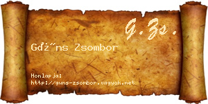 Güns Zsombor névjegykártya